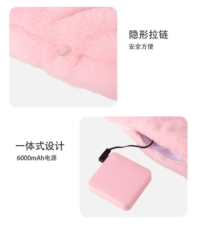 image-USB Heated Neck Scarf with Massage Function - Winter Warming Wrap
