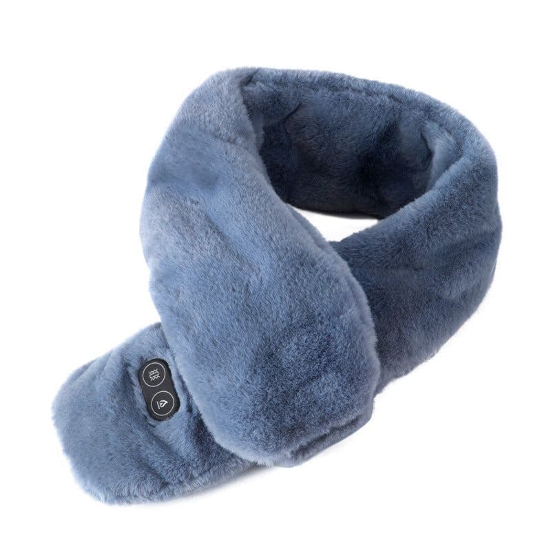 image-USB Heated Neck Scarf with Massage Function - Winter Warming Wrap