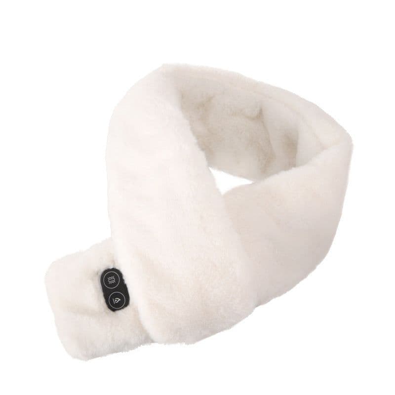 image-USB Heated Neck Scarf with Massage Function - Winter Warming Wrap