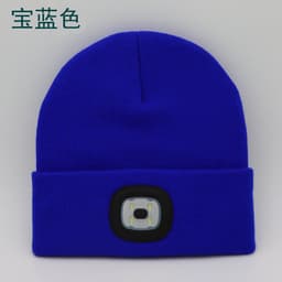 image-LED Knit Hat with Light - Unisex Wool Beanie