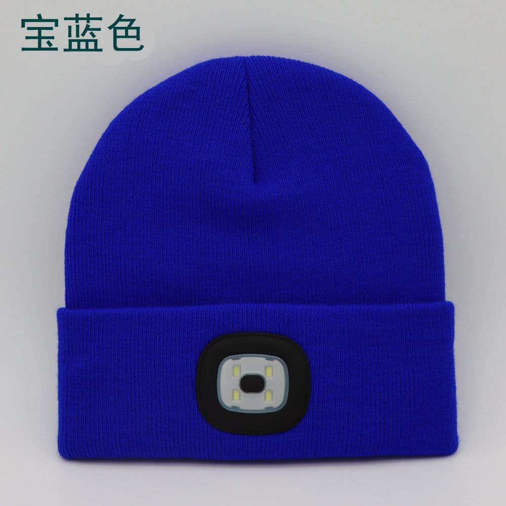 image-LED Knit Hat with Light - Unisex Wool Beanie