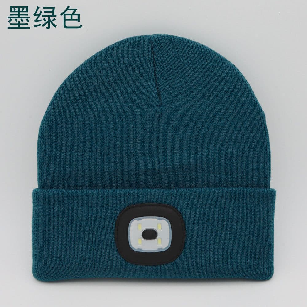 image-LED Knit Hat with Light - Unisex Wool Beanie