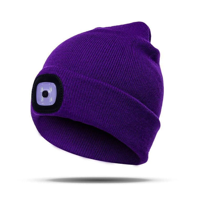 image-LED Knit Hat with Light - Unisex Wool Beanie