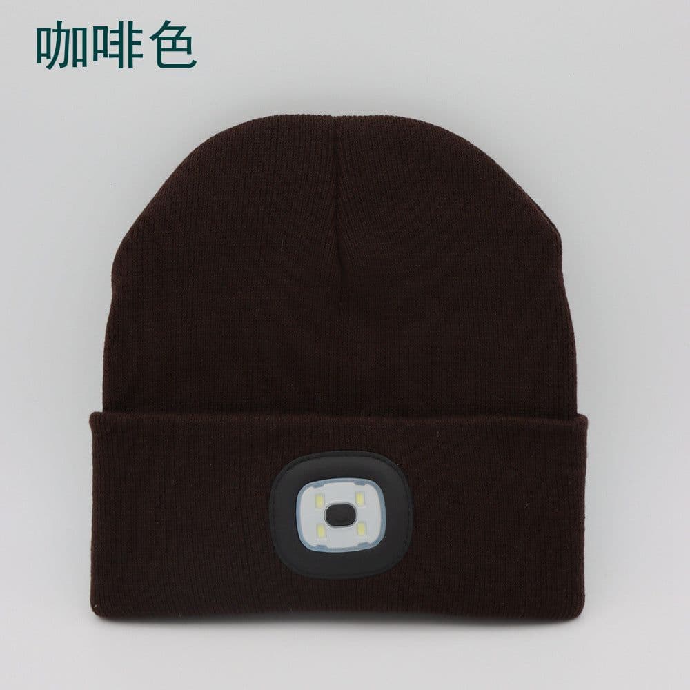 image-LED Knit Hat with Light - Unisex Wool Beanie