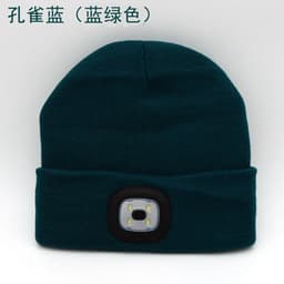 image-LED Knit Hat with Light - Unisex Wool Beanie