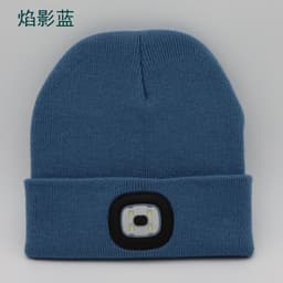 image-LED Knit Hat with Light - Unisex Wool Beanie