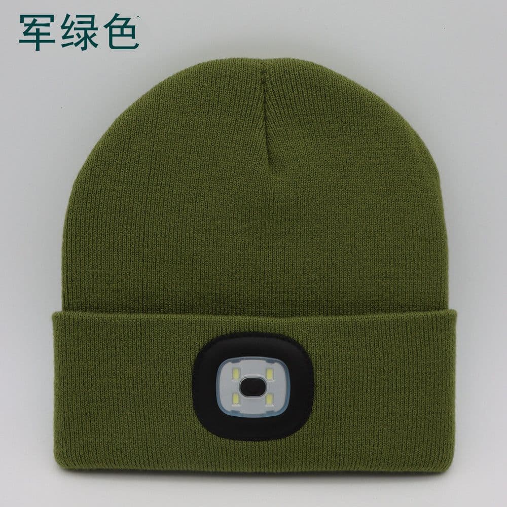 image-LED Knit Hat with Light - Unisex Wool Beanie