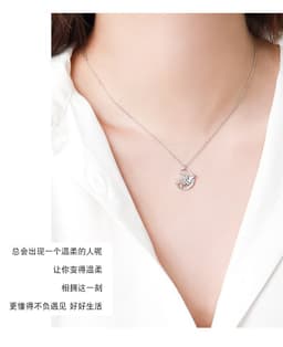 image-Unicorn Necklace Rose Gold Pendant Cross Chain Korean Style Clavicle