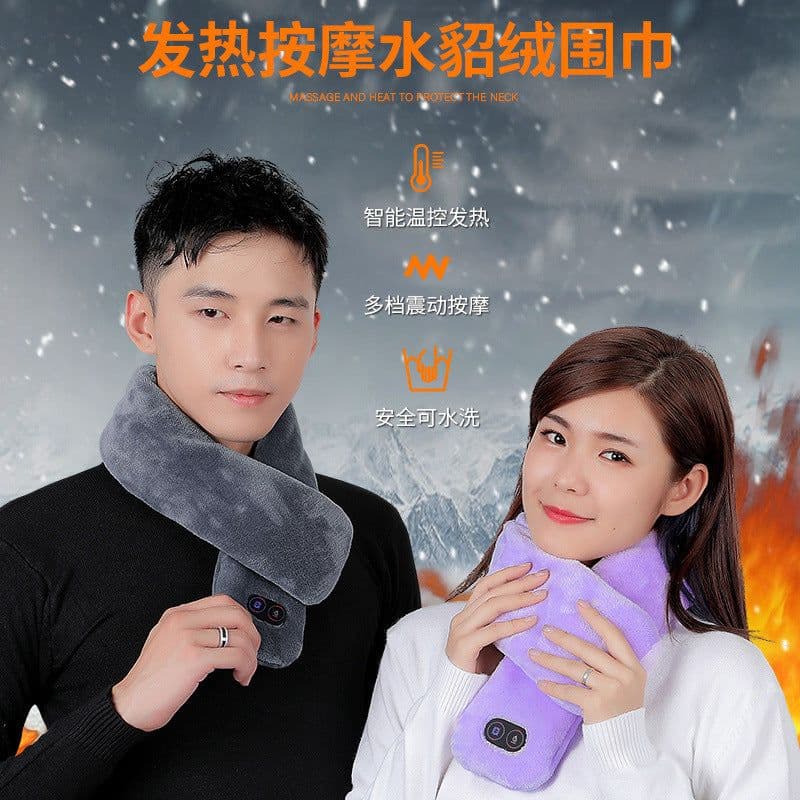 image-USB Heated Massage Scarf Winter Warming Shawl Unisex
