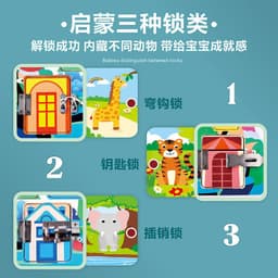image-Montessori Busy Board Wooden Lock Puzzle Toy Ages 4-6