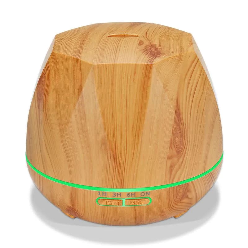 image-550ML Diamond Wood Grain Aromatherapy Humidifier Essential Oil Diffuser