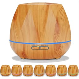 image-550ML Diamond Wood Grain Aromatherapy Humidifier Essential Oil Diffuser