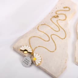 image-Sunflower Necklace Gold Alloy Clavicle Chain Openable Pendant