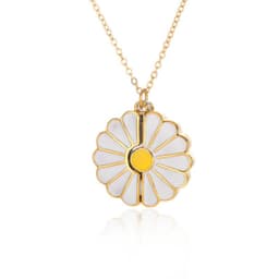 image-Sunflower Necklace Gold Alloy Clavicle Chain Openable Pendant