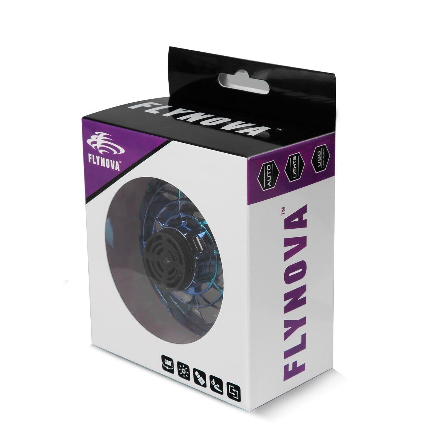 image-FlyNova Flying Spinner Toy Mini Drone Gyro with LED Flash