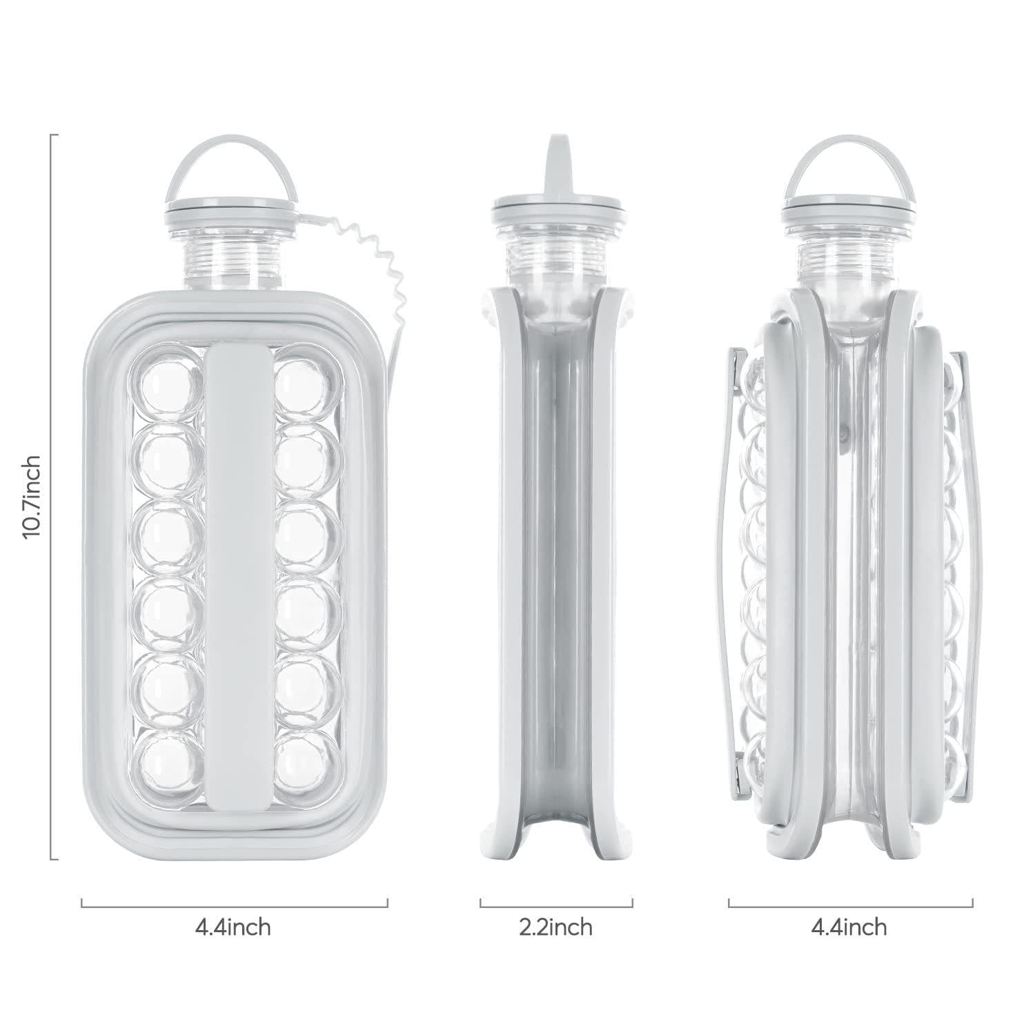 image-Silicone Ice Tray with Lid - Foldable Design, Easy Demoulding, Pink