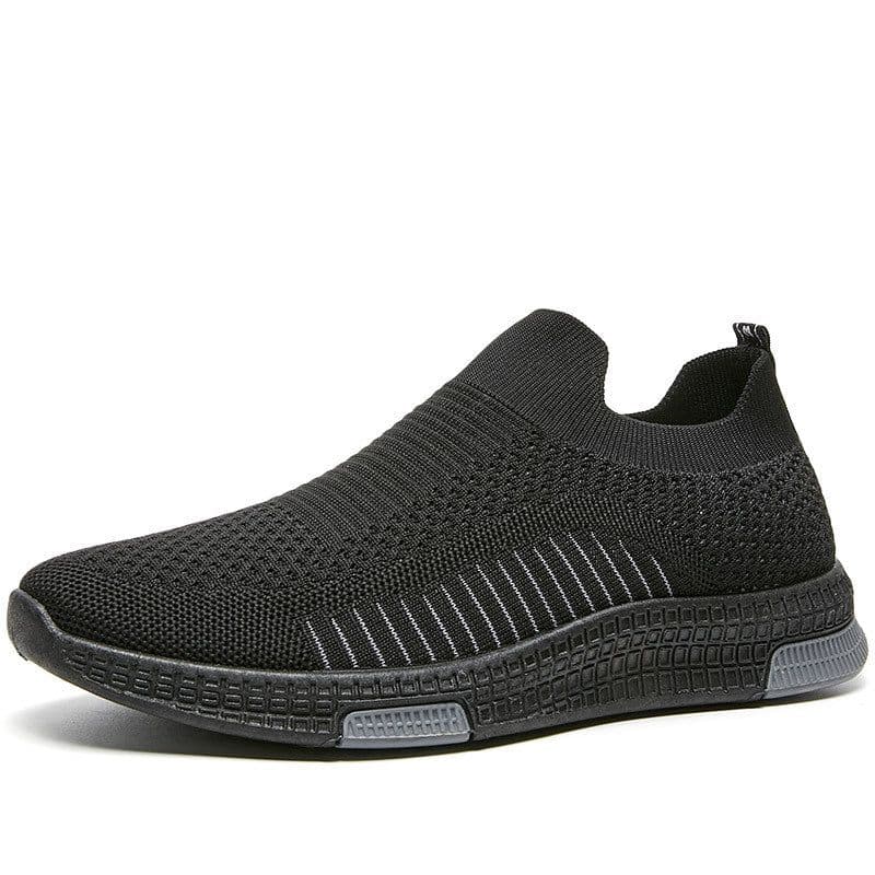 image-Bu Jingyun Men's Casual Slip-On Sneakers Breathable Mesh Gray