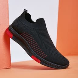 image-Bu Jingyun Men's Casual Slip-On Sneakers Breathable Mesh Gray