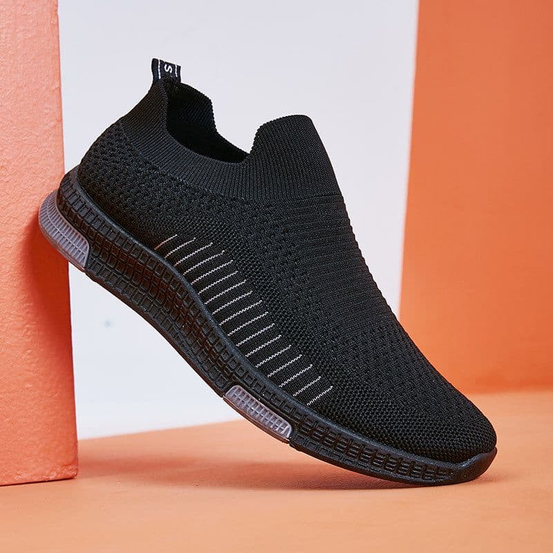 image-Bu Jingyun Men's Casual Slip-On Sneakers Breathable Mesh Gray