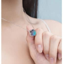 image-SILVERHOO S925 Sterling Silver Moonstone Necklace Blue Gradient