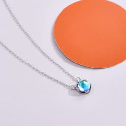 image-SILVERHOO S925 Sterling Silver Moonstone Necklace Blue Gradient