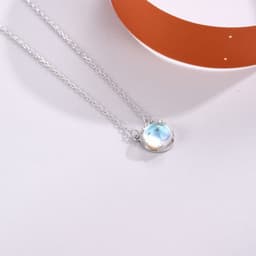 image-SILVERHOO S925 Sterling Silver Moonstone Necklace Blue Gradient