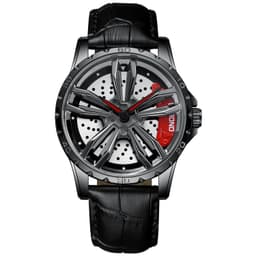 image-BINBOND Men's Hollow Rotating Watch L001 40mm Quartz Steel Strap