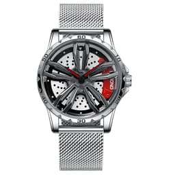 image-BINBOND Men's Hollow Rotating Watch L001 40mm Quartz Steel Strap