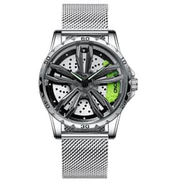 image-BINBOND Men's Hollow Rotating Watch L001 40mm Quartz Steel Strap
