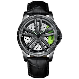 image-BINBOND Men's Hollow Rotating Watch L001 40mm Quartz Steel Strap