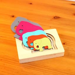 image-Wooden 5-Layer Animal Jigsaw Puzzle Montessori Educational Toy