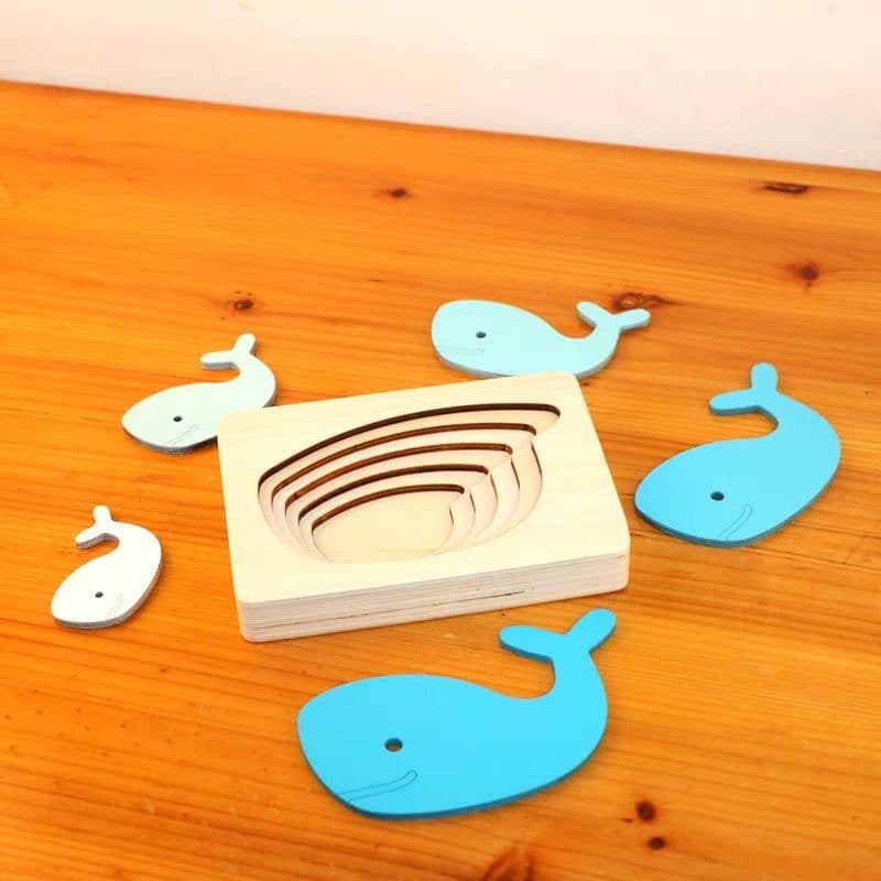image-Wooden 5-Layer Animal Jigsaw Puzzle Montessori Educational Toy