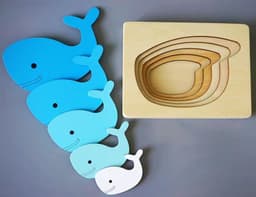 image-Wooden 5-Layer Animal Jigsaw Puzzle Montessori Educational Toy