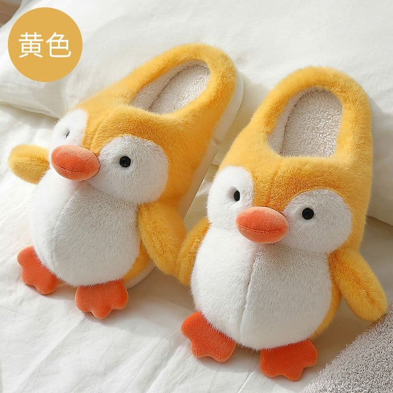 image-Unisex Whale Plush Slippers Indoor Non-Slip Warm House Shoes