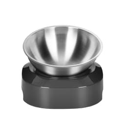 image-Adjustable Stainless Steel Tilted Cat Food Bowl Double Bowl