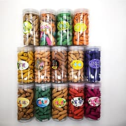 image-Natural Sandalwood Backflow Cone Incense Tower - Assorted Fragrances
