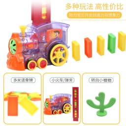 image-Electric Domino Train Toy Automatic Dispenser 80 Pieces Ages 4-6