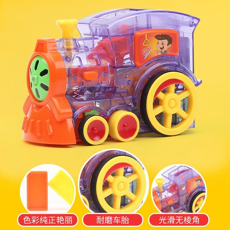 image-Electric Domino Train Toy Automatic Dispenser 80 Pieces Ages 4-6