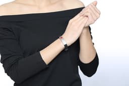 image-Silicone Stainless Steel Medical Logo Bracelet BS-074