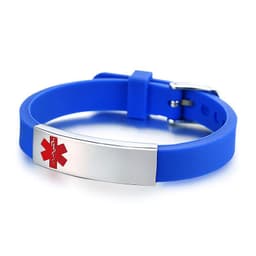 image-Silicone Stainless Steel Medical Logo Bracelet BS-074