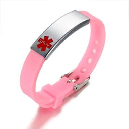 image-Silicone Stainless Steel Medical Logo Bracelet BS-074