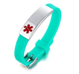 image-Silicone Stainless Steel Medical Logo Bracelet BS-074