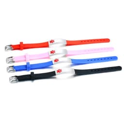 image-Silicone Stainless Steel Medical Logo Bracelet BS-074