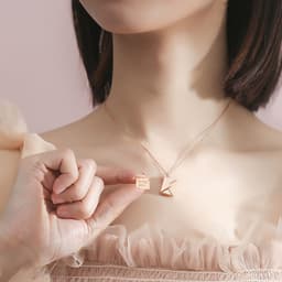 image-S925 Sterling Silver Envelope Pendant Necklace Women Clavicle Chain