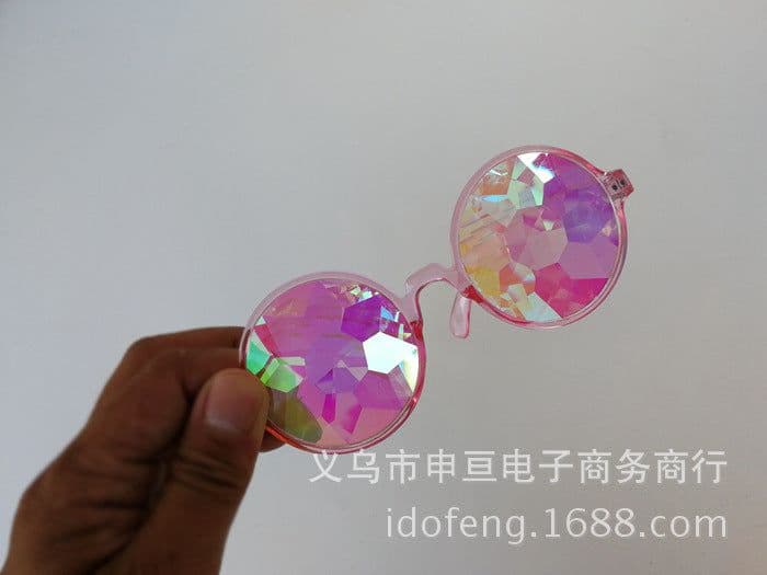 image-Kaleidoscope Glasses Diamond Cut Lens UV400 Retro Sunglasses