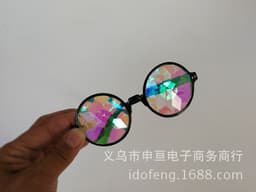 image-Kaleidoscope Glasses Diamond Cut Lens UV400 Retro Sunglasses