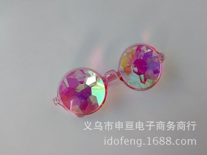 image-Kaleidoscope Glasses Diamond Cut Lens UV400 Retro Sunglasses