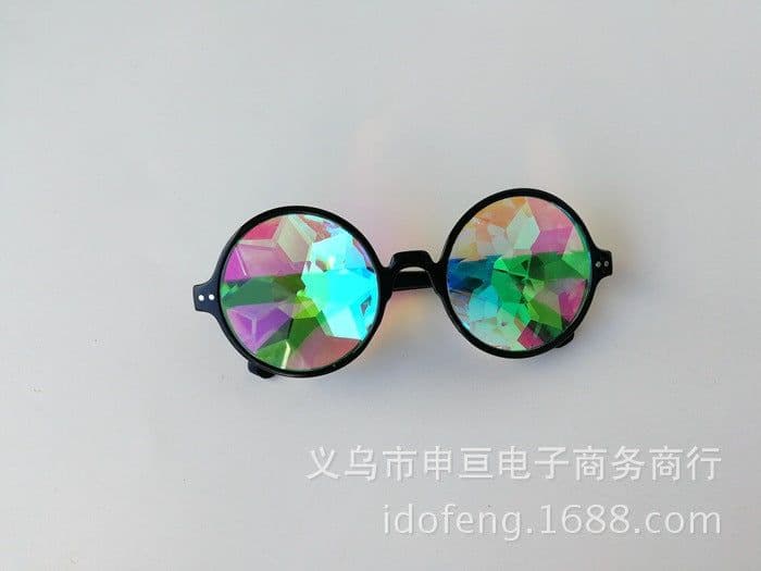 image-Kaleidoscope Glasses Diamond Cut Lens UV400 Retro Sunglasses