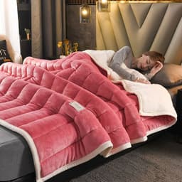 image-Solid Color Lamb Fleece Blanket Double-Sided 2.0x2.3m