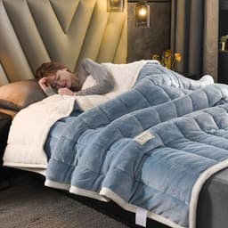 image-Solid Color Lamb Fleece Blanket Double-Sided 2.0x2.3m